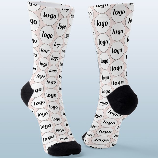 Einfaches Logo-Geschäftsmodell Rosa Rosa Socken (Simple logo pattern business promotional branding socks)