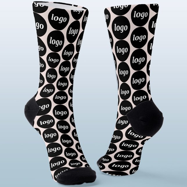 Einfaches Logo-Geschäftsmodell Rosa Rosa Socken (Simple logo pattern business promotional branding socks)