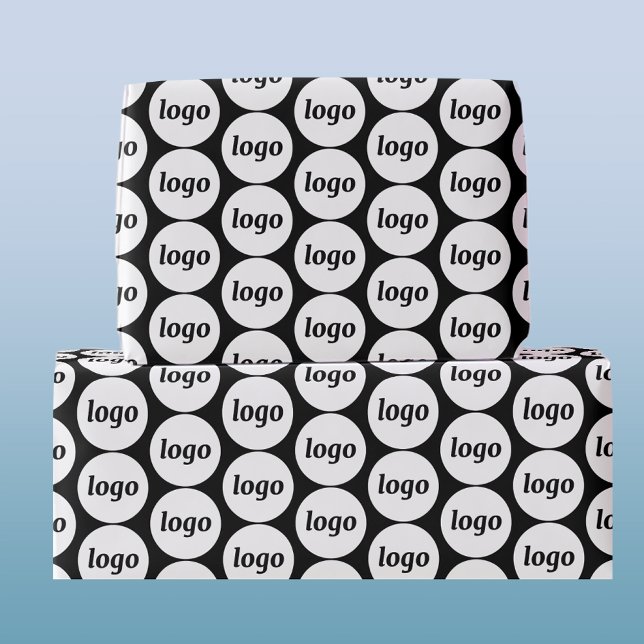 Einfaches Logo-Geschäftsmuster Geschenkpapier (Logo with text business promotional packaging paper wrap)