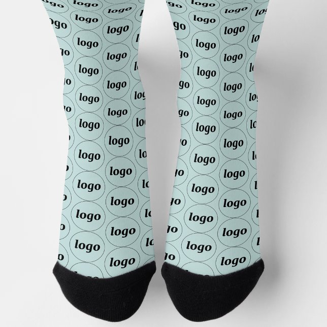 Einfaches Logo-Geschäftsmuster Hellgrün Socken (Simple logo pattern pastel light mint green business branding promotional socks)