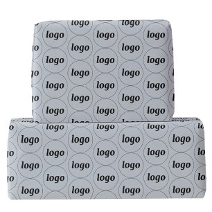 Einfaches Logo-Geschäftsmuster in Puderblau Geschenkpapier