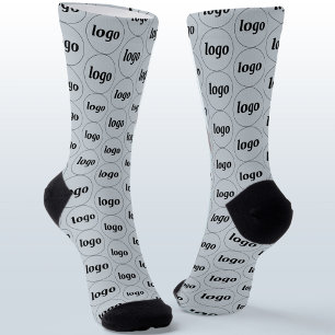 Einfaches Logo-Geschäftsmuster in Puderblau Socken
