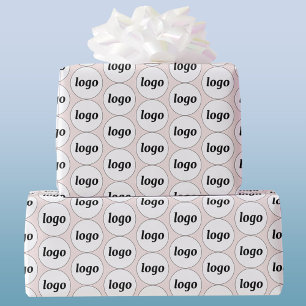 Einfaches Logo Geschäftsmuster Rosa Geschenkpapier