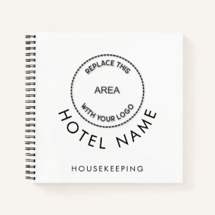 Einfaches Logo Hotel Name QR Code in jeder Farbe Notizbuch