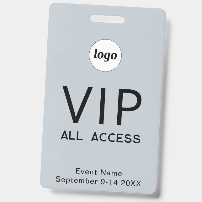 Einfaches Logo Minimalist VIP All Access Pass Even Ausweis (Simple logo with custom text business branding promotional VIP all access event ID badge)
