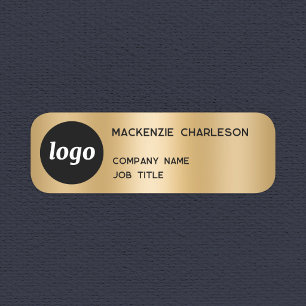 Einfaches Logo Minimalistischer Goldeffekt Namensschild