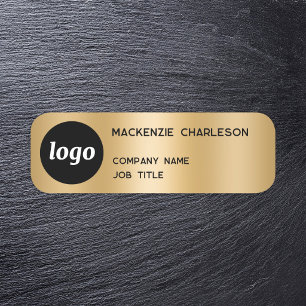 Einfaches Logo Minimalistischer Goldeffekt Namensschild