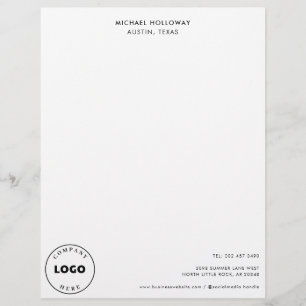 Einfaches Logo Minimalistisches Schwarz-weißes Ges Briefbogen