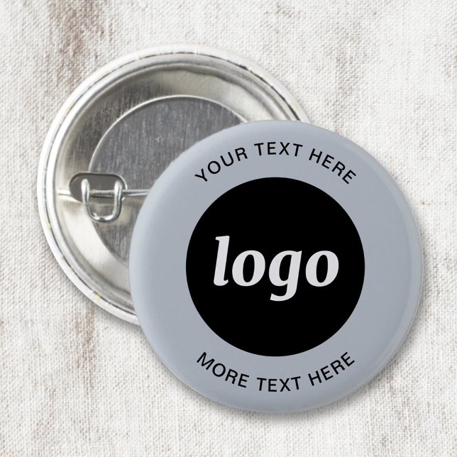 Einfaches Logo mit einem blauen Knopf Button (Simple logo with custom text professional business promotional button)