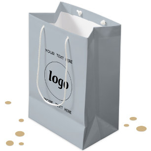 Einfaches Logo mit "Text Business Blue" Mittlere Geschenktüte