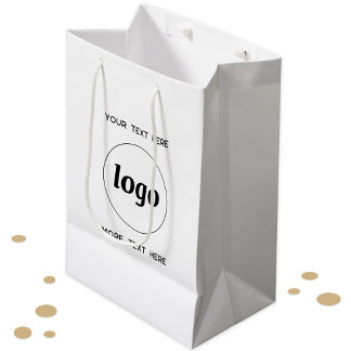 Einfaches Logo mit Text-Business-Branding Mittlere Geschenktüte