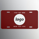 Einfaches Logo mit "Text Business"-Burgund Rot US Nummernschild<br><div class="desc">Fügen Sie diesem Design Ihr eigenes Logo und eine Textauswahl hinzu,  und ändern Sie die Hintergrundfarbe im Design-Tool. Entfernen Sie den oberen oder unteren Text,  wenn Sie es vorziehen. Minimalistisch und beruflich.</div>