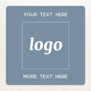 Einfaches Logo mit Text-Business-Dusty Blau Etiketten