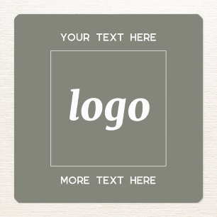 Einfaches Logo mit Text-Business-Hintergrund Quadratischer Aufkleber