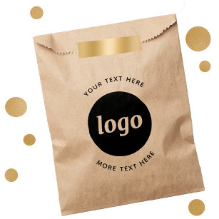 Einfaches Logo mit Text Business Kraft Geschenktütchen