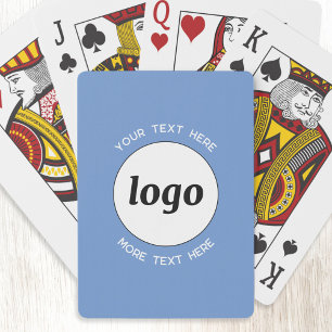 Einfaches Logo mit Text Business-Werbung Blau Spielkarten