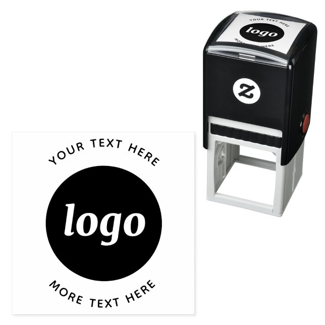 Einfaches Logo mit Text Geschäft Permastempel (Simple logo with text business promotional self inking stamp)
