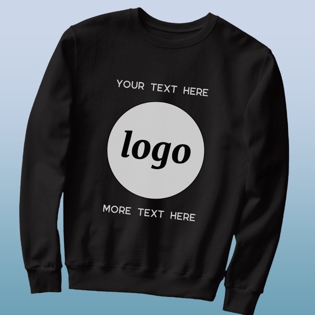 Einfaches Logo mit Text Geschäftswerbung Sweatshirt (Simple logo with custom text business branding promotional sweatshirt)