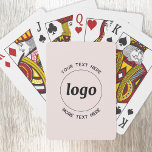 Einfaches Logo mit Text-Rosa-Werbung Spielkarten<br><div class="desc">Fügen Sie Ihr eigenes Logo und Textauswahl zu diesem Design hinzu. Entfernen Sie den oberen oder unteren Text,  wenn Sie es vorziehen. Minimalistisch und beruflich. Ideal für ein Werbeprodukt für Ihre Kunden und Kunden. Ihr Logo wird in einen Kreis geklickt. Weitere Versionen finden Sie in der Auflistung.</div>