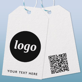 Einfaches Logo mit Text- und QR-Code-Tags Geschenkanhänger