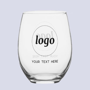 Einfaches Logo mit Text-Werbeglas Weinglas Ohne Stiel
