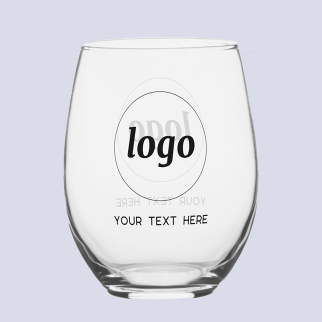 Einfaches Logo mit Text-Werbeglas Weinglas Ohne Stiel (Simple logo with custom text business branding promotional stemless wine glass)