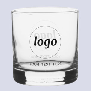 Einfaches Logo mit Text-Werbeglas Whiskyglas