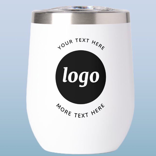 Einfaches Logo mit Textwerbung (Logo with custom text business branding promotional thermal tumbler)