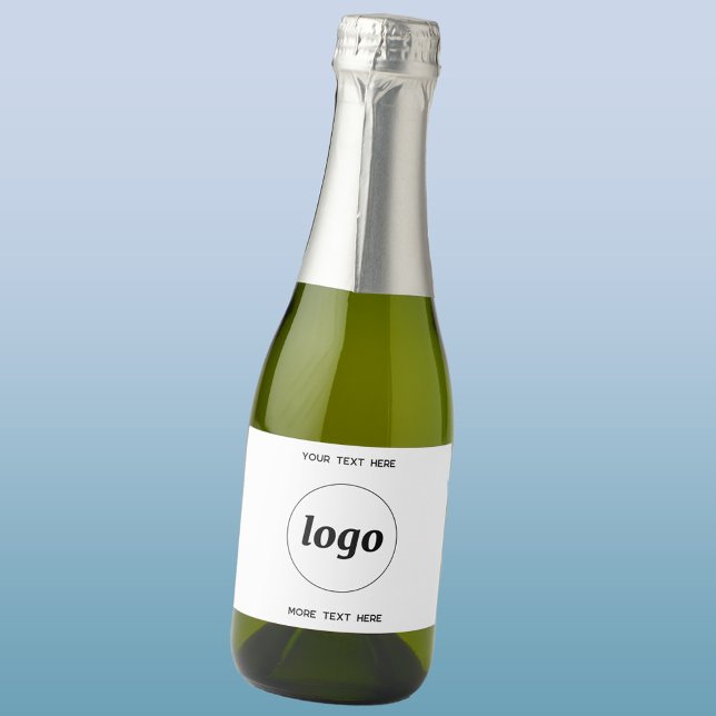 Einfaches Logo mit Textwerbung (Custom logo with text business promotional sparkling wine label)