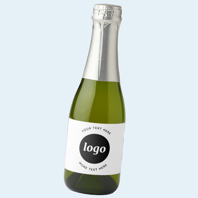Einfaches Logo mit Textwerbung (Custom logo with text business promotional sparkling wine bottle labels)