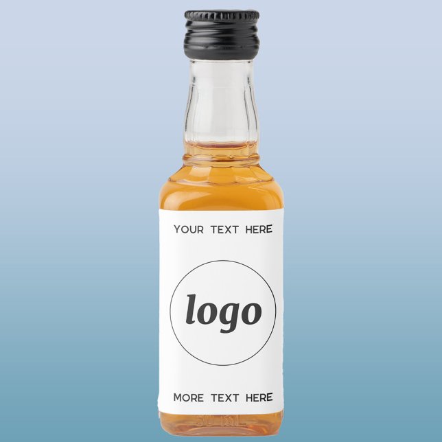 Einfaches Logo mit Textwerbung Alkoholflaschenetikett (Custom logo with text business promotional liquor bottle label)