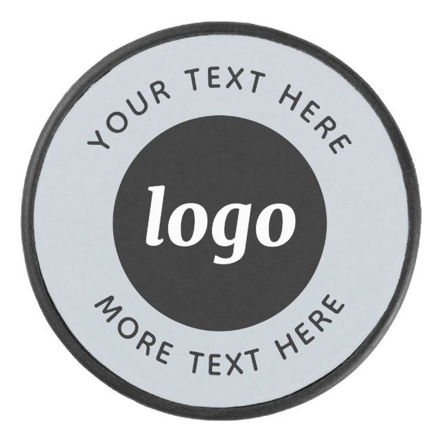 Einfaches Logo mit Textwerbung Eishockey Puck (Vorderseite)