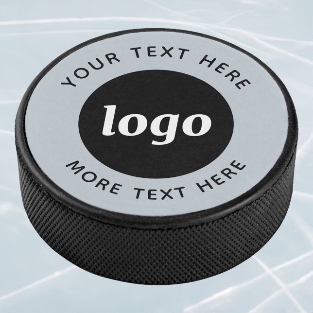 Einfaches Logo mit Textwerbung Eishockey Puck (Simple logo with custom text professional promotional business branding hockey puck)