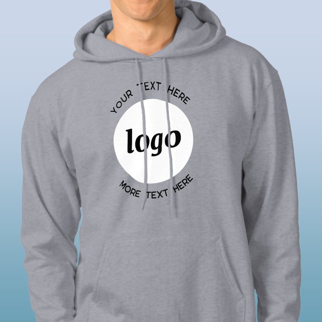Einfaches Logo mit Textwerbung Hoodie (Logo and custom text business promotional or uniform hoodie)