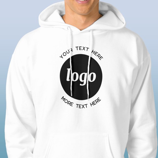 Einfaches Logo mit Textwerbung Hoodie (Logo and custom text business promotional or uniform hoodie)