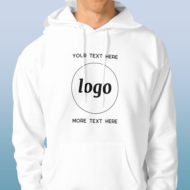 Einfaches Logo mit Textwerbung Hoodie (Logo and custom text business promotional or uniform hoodie)