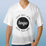 Einfaches Logo mit Textwerbung Männer Football Trikot<br><div class="desc">Fügen Sie Ihr eigenes Logo und Textauswahl zu diesem Design hinzu. Entfernen Sie den oberen oder unteren Text,  wenn Sie es vorziehen. Minimalistisch und beruflich. Ideal für Mitarbeiter und Mitarbeiter,  als Werbemittel für Ihre Kunden und Kunden,  bei Messen und Firmenveranstaltungen,  sowie für Sponsoring.</div>