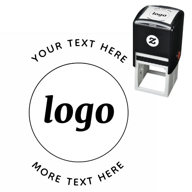 Einfaches Logo mit Textwerbung Permastempel (Simple logo with custom text business branding promotional self inking stamp)