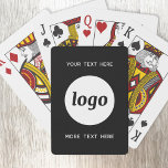 Einfaches Logo mit Textwerbung Spielkarten<br><div class="desc">Fügen Sie Ihr eigenes Logo und Textauswahl zu diesem unisex-Design hinzu. Entfernen Sie den oberen oder unteren Text,  wenn Sie es vorziehen. Minimalistisch und beruflich. Als Werbemittel für Ihre Kunden und Kunden.</div>
