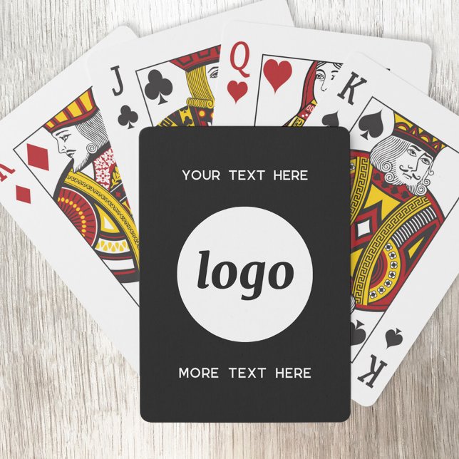 Einfaches Logo mit Textwerbung Spielkarten ( Logo with custom text business promotional playing cards)
