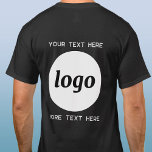 Einfaches Logo mit Textwerbung T-Shirt<br><div class="desc">Fügen Sie Ihr eigenes Logo und Textauswahl zu diesem Design hinzu. Entfernen Sie den oberen oder unteren Text,  wenn Sie es vorziehen. Minimalistisch und beruflich. Ideal für Mitarbeitermarken oder Uniformen oder als Werbeprodukt für Ihre Kunden und Kunden.</div>