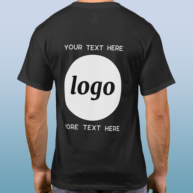 Einfaches Logo mit Textwerbung T-Shirt (Simple logo with text business branding promotional back print t-shirt)