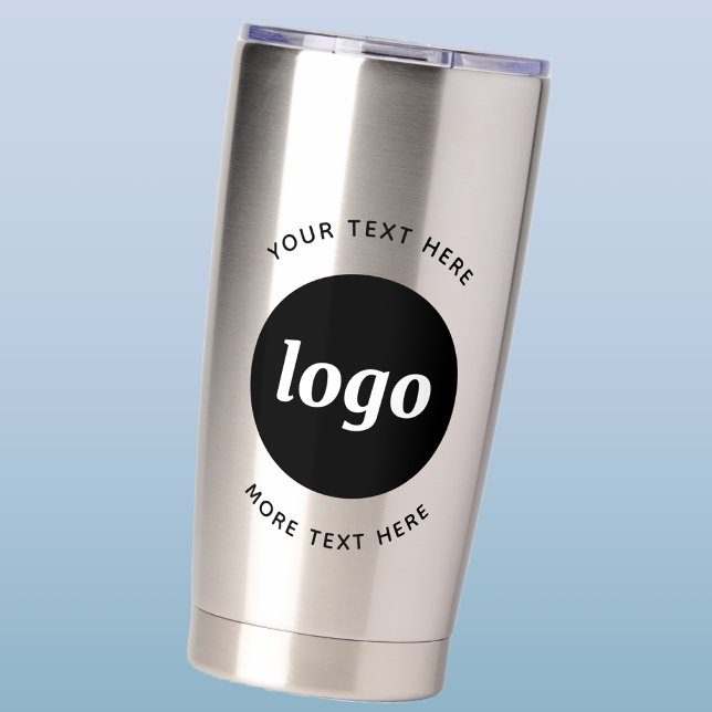 Einfaches Logo mit Textwerbung Thermobecher (Simple logo with text business promotional thermal tumbler)