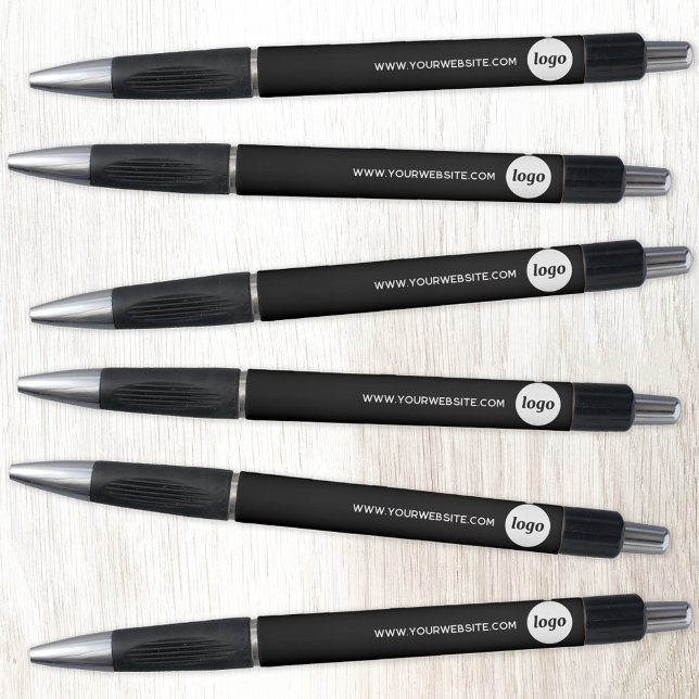 Einfaches Logo mit Website-Werbegeschäft Kugelschreiber (Simple logo with custom text business branding promotional website address black pen)