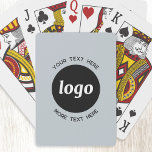 Einfaches Logo mit Werbung für Textgeräte Spielkarten<br><div class="desc">Fügen Sie Ihr eigenes Logo und Textauswahl zu diesem Design hinzu. Entfernen Sie den oberen oder unteren Text,  wenn Sie es vorziehen. Minimalistisch und beruflich. Ideal für ein Werbeprodukt für Ihre Kunden und Kunden. Ihr Logo wird in einen Kreis geklickt. Weitere Versionen finden Sie in der Auflistung.</div>