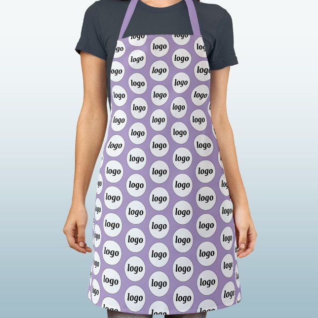 Einfaches Logo-Muster für die Werbeaktion "Pastel  Schürze (Simple logo pattern business promotional pastel lilac purple apron)