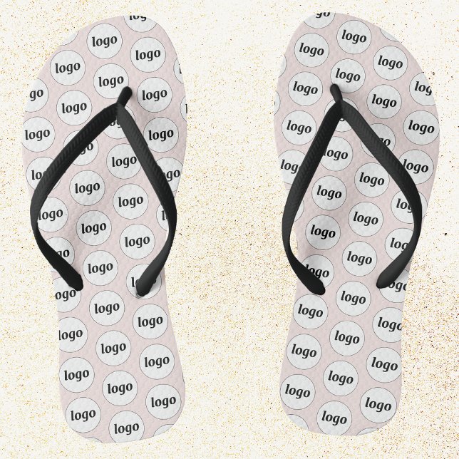 Einfaches Logo-Muster für Werbeaktionen Flip Flops (Simple logo pattern business promotional branding flip flops)