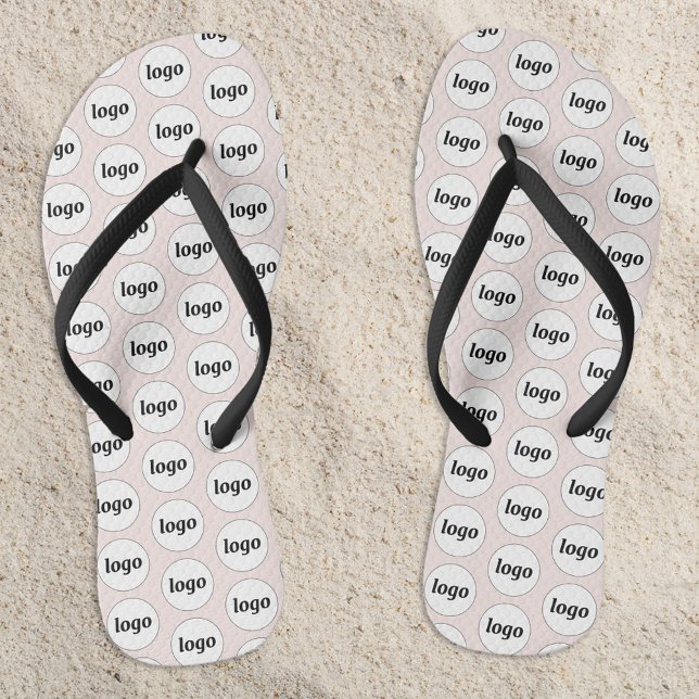Einfaches Logo-Muster für Werbeaktionen Flip Flops (Simple logo pattern business promotional branding flip flops)