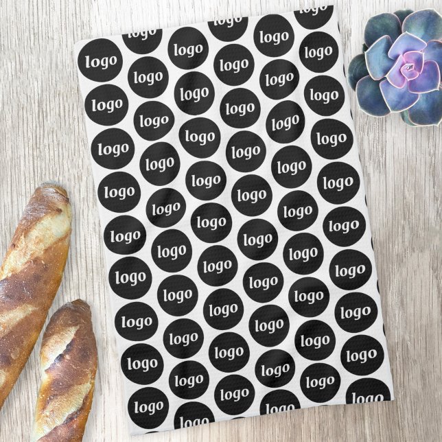 Einfaches Logo-Muster für Werbeaktionen Geschirrtuch (Logo pattern business branding promotional kitchen tea towel)