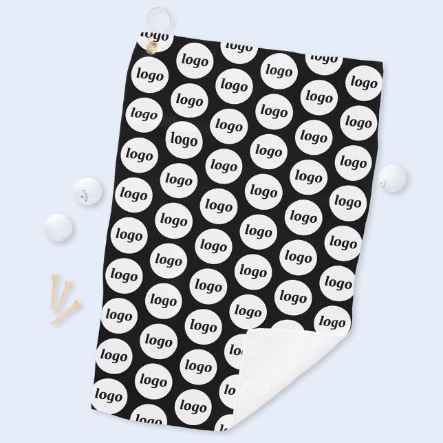 Einfaches Logo-Muster für Werbeaktionen Golfhandtuch (Simple logo pattern business promotional golf towel in black)